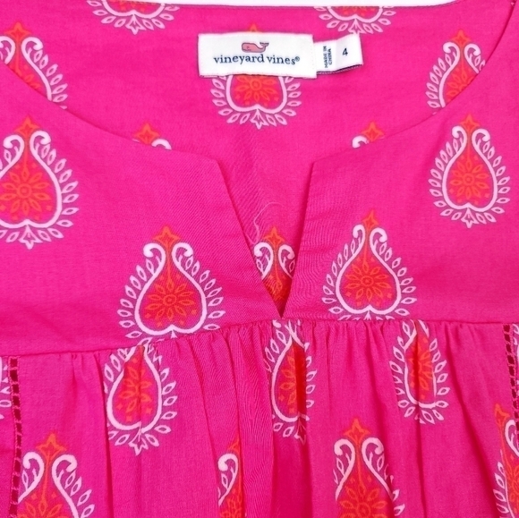 Vineyard Vines Pink Light Cotton Lined Dress Sz 4 - Picture 11 of 11
